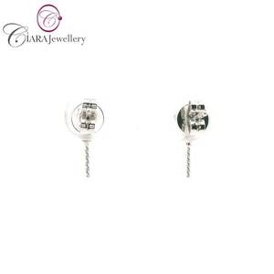 Alta calidad OEM ODM NUEVO MODELO 18K AU750 pendientes de gota de oro blanco sólido perla de diamante Natural Real regalo de fiesta de boda - Product Image 3