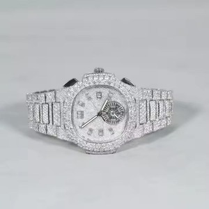 Montre Hip Hop entièrement sertie de diamants, montre de luxe à quartz, cadran en acier inoxydable serti de diamants, montre à quartz pour homme - Product Image 4