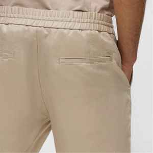 <b>Men</b> Hot Trendy Casual Modern Look Breathable Canvas Knitted Mid Waist Drawstring Closure Quick Dry Solid Summer <b>Shorts</b> - Product Image 3