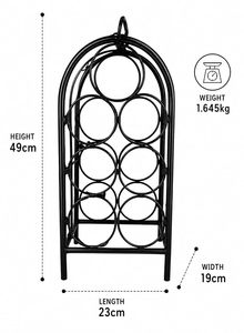 Moderno Estante Metálico para Vino con Capacidad para 10-19 Botellas, Mueble para el Hogar - Product Image 2
