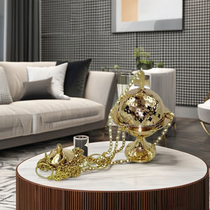 Brûleur d'encens avec chaîne créatif Portable en laiton goutte d'eau brûleur d'encens moderne porte-encens en métal pour bureau à domicile - Product Image 1