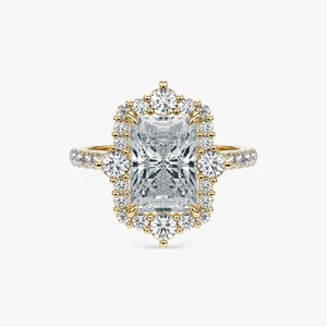 Anillo de Compromiso de Oro Amarillo de 14 Quilates con Diamante Ovalado de 3 Quilates, Corte Brillante, Engastado con Puntas, 3.5 GM, para Novia, Venta al Por Mayor - Product Image 2