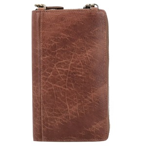 Genuine Leather Long <b>Wallet</b> With Zipper Closure Vintage Style Unisex Multifunctional <b>Brown</b> Handmade Pocket Design - Product Image 6