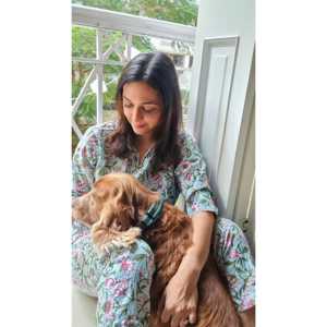 Ensemble de pyjama Water Lily Blush avec chouchou assorti, petite taille - Product Image 3