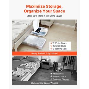 Contenitori Sottolletto 15.6 X 6.9 Pollici, Organizer per Scarpe Sottolletto con Coperchio Grigio e Chiusura a Scatto - Product Image 6