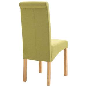 Ensemble de 6 chaises de salle à manger en tissu vert avec structure en bois, design standard - Product Image 6