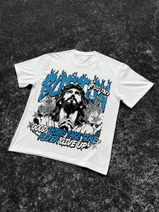 T-shirts pour hommes en coton 100% avec impression graphique vintage DTG, coupe et couture personnalisées, épaules tombantes, lavage à l'acide - Product Image 3