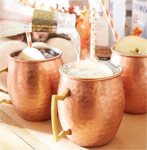 Copper cocktail <b>serving</b> mug <b>set</b> for luxury festive <b>beverage</b> tables hammered finish metal cups durable reusable <b>serving</b> mugs - Product Image 2