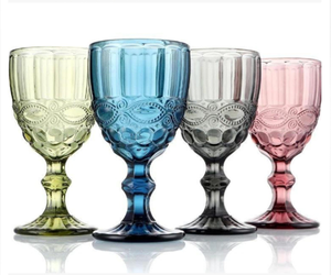 Luxury Vintage Embossed <b>Wine</b> Glass <b>Goblet</b> for Wedding Gift Hotel Use Seasonal Promotions - Product Image 4