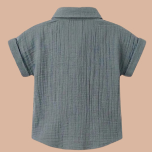 <b>Cot</b> & Candy Organic Muslin Jhabla <b>Set</b> Oversized Knitted Shirt with Shorts for Summer for 0-6 Months Baby Aqua Color - Product Image 2