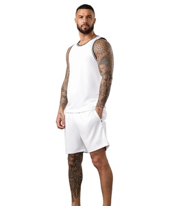 Ensemble court d'été pour homme, formel, uni, en maille tricotée respirante - Product Image 1
