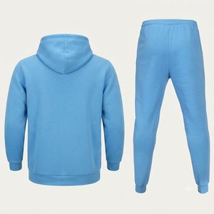 Adjustable Waistband Men's Fitness Tracksuit Kangaroo Pocket <b>Hoodie</b> Zippered Pocket Trouser Cotton Fleece Tracksuit OEM Service - Product Image 2