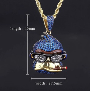 Colgante Personalizado de Plata de Ley 925 con Baño de Rodio, Diseño de Cara de Mono, Moissanita de Corte Brillante, Claridad VVS, Estilo Hip Hop, 15g, Unisex, Regalo - Product Image 4