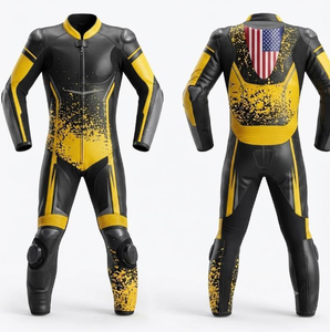 Traje de Carreras Unisex Ramaha Elite MotoCP, Mono/Traje de Cuero Premium de Vaca/Canguro con Paneles Elásticos Flexibles - Product Image 1