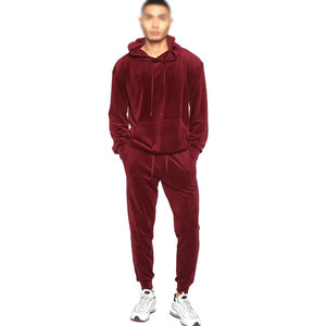 Unisex <b>Black</b> Velour Comfortable Hooded Jogger <b>Pants</b> Elastic Waist Full Length Casual Winter Wear Solid Color Side Pockets - Product Image 2