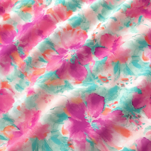Tela de Algodón Peinado Orgánico con Estampado Floral, 120GSM, 57/58 Pulgadas, Cortina de Voile Ligera y Transpirable para Mujer - Product Image 3