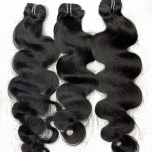 100% Raw Virgin Indian <b>Body</b> <b>Wave</b> Human Hair Bundles Cuticle Aligned Machine Double Weft Hair Weaving No Tangle No Shedding - Product Image 1