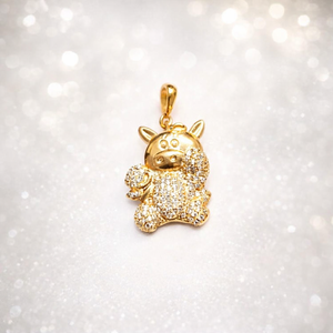 Pendentif porte-bonheur en forme de cochon en argent sterling 925 fait main avec zircon cubique, cadeau de bijoux - Product Image 3