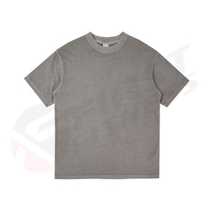 T-shirt Homme Vintage Grande Taille Décontracté en Coton Tricoté 100% Coton Lourd 280 g/m² Coupe Oversize Délavé à l'Acide - Product Image 5
