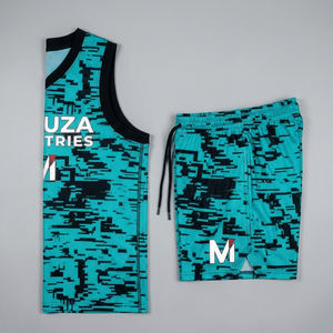 Conjunto de uniforme de baloncesto sublimado personalizado, camiseta de malla transpirable, pantalones cortos, kit deportivo con camuflaje digital, MALUZA INDUSTRIES - Product Image 4