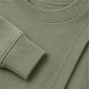 เสื้อสเวตเชิ้ตคอกลมทรงตรงขนาดใหญ่พิเศษสำหรับผู้ชาย สีเขียวเซจ ผ้าคอตตอนผสมโมดอลเนื้อนุ่ม รุ่น MCRW-0013 - Product Image 6