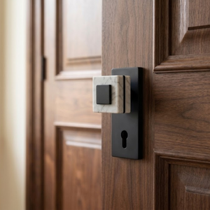 Juego de Manijas de Puerta Premium |   Manija de cerradura de embutir con diseño de pomo de mármol auténtico |   Acero Inoxidable con Acabado PVD Antiguo |   Lujoso y Resistente - Product Image 2