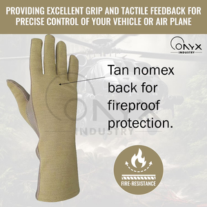 Guantes de vuelo Nomex duraderos de ONYX INDUSTRY al por mayor, resistentes al fuego y al calor, de cuero de cabra, tácticos, de aviación, de seguridad, para tripulación. - Product Image 4