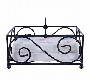 Porta Servilletas de Hierro Puro con Acabado en Polvo Negro, Perfecto para Hoteles y una Elegante Organización de Mesa - Product Image 5
