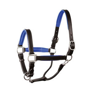 Leather Horse <b>Halter</b> with Chain Lead Rope Brown Adjustable Fit High Quality Adjustable Nylon Horse <b>Halter</b> with Metal Hardware - Product Image 4