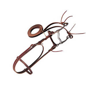 บังเหียนแบบ Snaffle พร้อมอุปกรณ์รองศีรษะแบบ Anatomic และสายรัดจมูกแบบ Jumping Noseband บุด้วยหนังนุ่ม สไตล์อังกฤษ ทำด้วยมือสำหรับม้า สามารถปรับแต่งได้ - Product Image 2