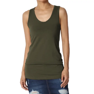 Women's Breathable Casual Solid Workout Tank <b>Tops</b> <b>with</b> <b>Built</b>-<b>in</b> <b>Bra</b> Racerback Design Sleeveless for Yoga & Running - Product Image 3