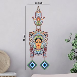 Décoration murale bohème visage de déesse tribale avec protection contre le mauvais œil, art ethnique indien pour la décoration intérieure - Product Image 6