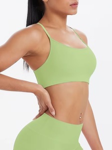 <b>Open</b> Back Gym Wear Ladies <b>Bra</b> Underwear Double Cross Strap Exercise Clothing Athleisure <b>Bra</b> Top Private Label Gear - Product Image 3