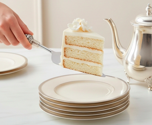 Juego de 2 piezas para servir pasteles, espátula metálica con mango de cuentas de vidrio rojo para uso en bodas - Product Image 4