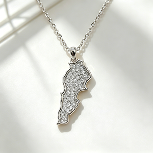 AMBER JEWELS T-3078 Collar con Mapa de África Chapado en Oro con Diamantes, Joyería Unisex Minimalista para Uso Diario, Certificado IGI - Product Image 4
