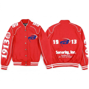 Delta |   Sigma |   Chaqueta de Carreras Theta Sorority para Motociclistas, Chaqueta de Carreras con Logotipo Bordado Personalizado para Hombres - Product Image 3