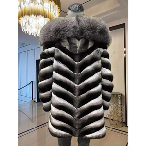 Winter Warmer Real Fur Coat for <b>Men</b> Genuine Fur <b>Jacket</b> with Mink <b>Velvet</b> Lining Inside Silver fox Fur Trim - Product Image 4