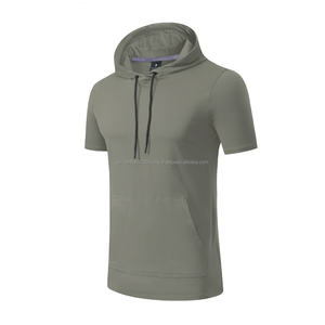 T-shirt à capuche Taille européenne pour hommes Séchage rapide Léger Casual Sports Running T-shirt à capuche - Product Image 5
