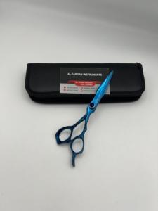 Ciseaux de coiffure professionnels en acier inoxydable japonais J2, couleur plasma bleue, avec poignée dragon et étui en cuir PU - Product Image 3