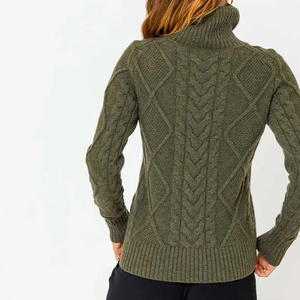Pull en maille torsadée doux, épais et chaud à manches longues et col rond – Confortable pour le quotidien, vêtement tendance, vente en gros, personnalisable - Product Image 4
