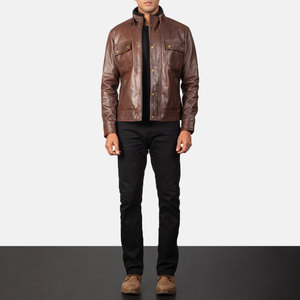 Regular Fit Zipper Stylish Look <b>Men</b> <b>Leather</b> <b>Jacket</b> Customized Color And Size Pakistan Made <b>Men</b> <b>Leather</b> <b>jacket</b> for <b>men</b> - Product Image 2