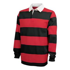 Polo à manches longues pour homme, haute qualité, avec logo personnalisé brodé sur la poitrine, rayures contrastées, ODM – Meilleures ventes - Product Image 3