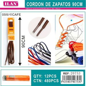 Laccio per scarpe Ilan 90 cm colore caffè per sneaker - Product Image 3