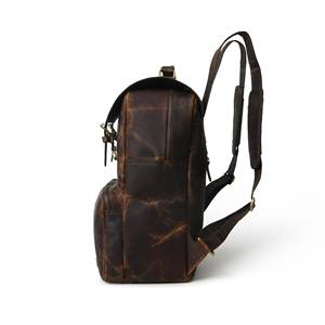 Retro Custom Genuine Leather Backpack <b>Mens</b> <b>Laptop</b> Rucksack Waterproof Travel Leather <b>Bag</b> Vintage School Daypack LBK-0160 - Product Image 2