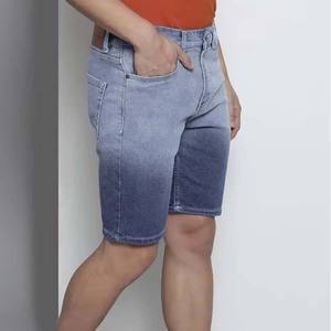 Pantalones Cortos de Mezclilla Lavada para Hombre, de Cintura Media, con Botones, Estilo Casual, Color Sólido, de Lona de Algodón, Transpirables - Product Image 3