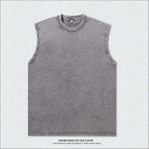 <b>Vintage</b> Breathable Knitted Eco-Friendly Front Logo <b>Tank</b> <b>Top</b> Cool Men's Casual Wear Oversized Sleeveless Sporty Basketball Shirt - Product Image 5