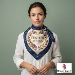Écharpe carrée tendance en soie imprimée sur mesure, foulard, châle, fabricant et fournisseur de textiles OEM ODM à marque privée - Product Image 2