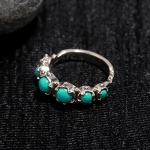 Beautiful Design Mohave <b>Turquoise</b> 925 Sterling Silver Bohemian Style Christian Party Wedding <b>Ring</b> Women's Fine Jewelry - Product Image 3