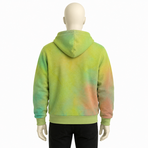 Sweat-shirt à capuche unisexe léger en polaire avec fermeture éclair et motif tie-dye pastel personnalisé - Product Image 2