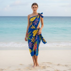 Women Premium Eco Friendly Handmade Cotton Beach <b>Sarong</b> Boho Style Beach Soft Lightweight Pareo <b>Wrap</b> Skirt Summer Vacation Swim - Product Image 3